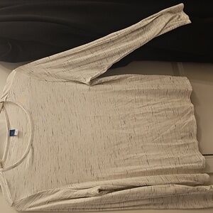 Old Navy Heathered White Long Sleeve Tee, Sz M, Soft Rayon Cotton blend